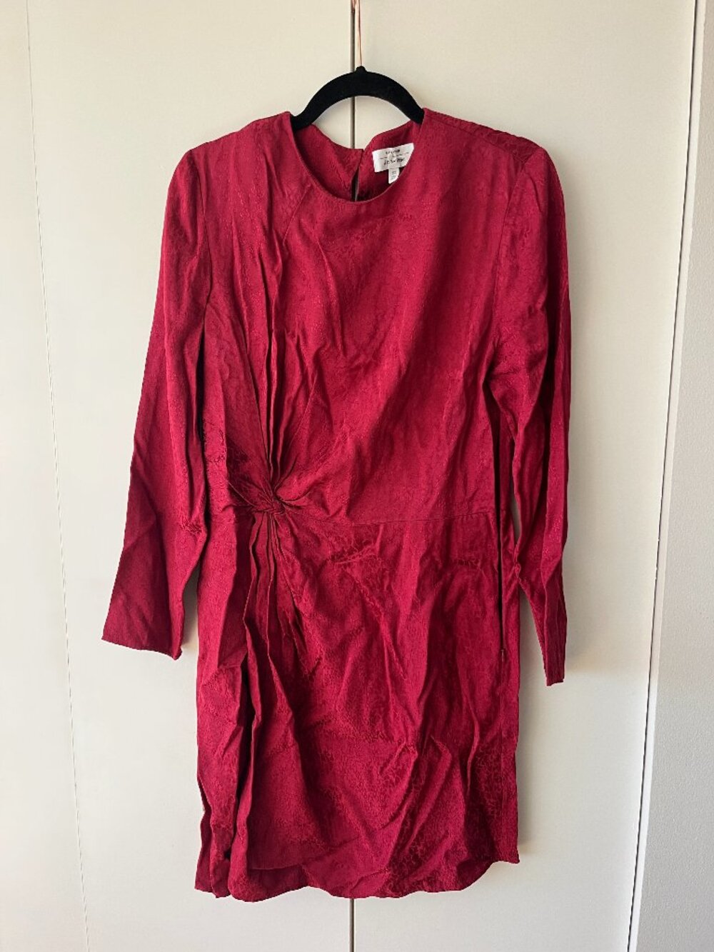 & Other Stories Paris Atelier Jacquard Mini Dress, Size 10, Berry Red